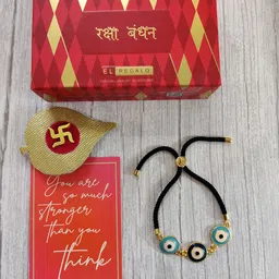 EL REGALO Blue & Black Evil Eye Rakhi image 2