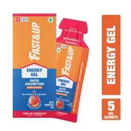 Fast & Up Energy Gel With Added Caffeine,Electrolytes,Maltodextrin,Vegan,Gluten-Free-102kcal Energy Drink (5x30 g, Strawberry Banana Flavored)-picture-29