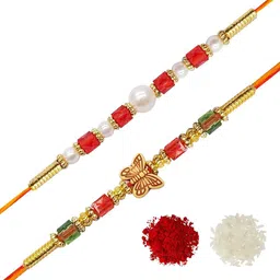 Anouk Unisex Set Of 2 Beaded Thread Rakhi image 2