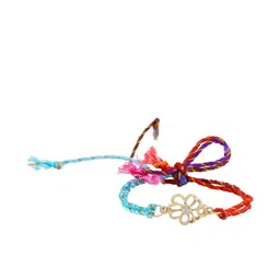 Estele Gold-Plated Crystal Stone Studded Flower Charm Rakhi image 3