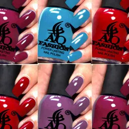 AQ FASHION Set Of 6 Power Lasting Glossy Quick Dry Nail Polish - 9 ml Each image 2