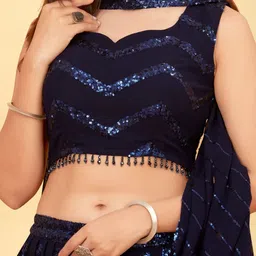 CHANSI Embroidered Sequinned Ready to Wear Lehenga & Blouse With Dupatta image 4