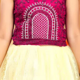 Aarika Girls Embroidered Ready to Wear Lehenga & Blouse With Dupatta image 3