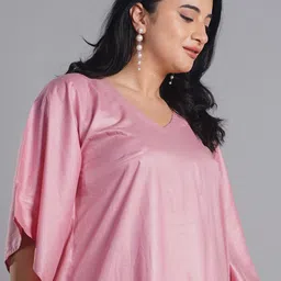 LetsDressUp Plus Size Floral Printed V-Neck Kaftan Kurti image 5