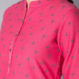Pistaa Pink Geometric Printed Kurti image 5