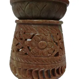 Avinash Handicrafts Brown Carved Tapered Cone Shape Aroma Oil Diffusers image 3