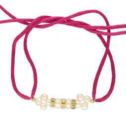 Sri Jagdamba Pearls Dealer Majestic Fresh Water Pearls Thread Rakhi image 2