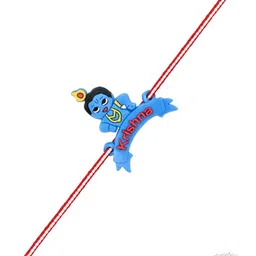 I Jewels Boys Shri Krishna Thread Rakhi With Roli Chawal & Greeting Card image 2