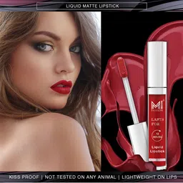 MI FASHION Set of 2 Smudge Free Matte Finish Moisturizing Liquid Lipstick - Pink & Brown image 5