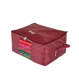 Kuber Industries Maroon Polka Dot Printed Foldable Saree Cover Organiser image 4