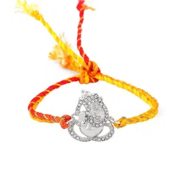 Estele Rhodium-Plated Crystal-Studded Rakhi image 4