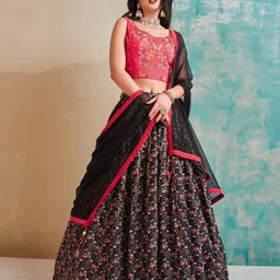 Fusionic Embroidered Beads and Stones Ready to Wear Lehenga & Blouse With Dupatta image 3