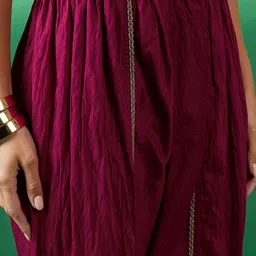 Sangria Embroidered Sequence Straight Kurti With Dhoti image 3