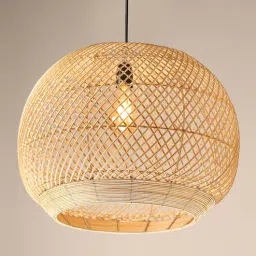 habereindia Globe Handmade Bamboo Pendant Hanging Light (Beige)-picture-33