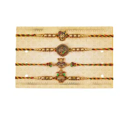 eCraftIndia Set of 4 Designer Rakhi Gift Set image 3