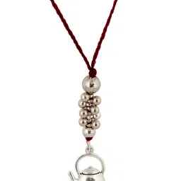 LUCKY JEWELLERY Men Set Of 2 Oxidized German Silver Beaded Rakhi With Roli, Rice & Card image 4