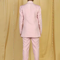 Aj DEZInES Boys Pink Solid Sherwani With Trouser image 2