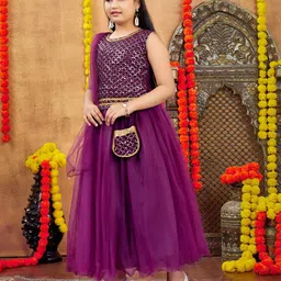 Aarika Girls Embellished Ready to Wear Lehenga & Blouse With Dupatta image 4