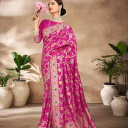 Aagiri Woven Design Zari Banarasi Saree image 5