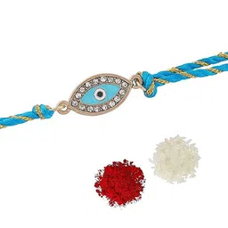 Estele Gold-Plated Evil Eye Crystals-Studded Rakhi image 4