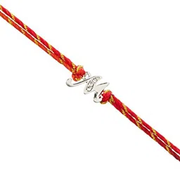 Estele Rhodium-Plated Crystal-Studded Rakhi image 4