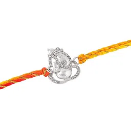 Estele Rhodium-Plated Crystal-Studded Rakhi image 2