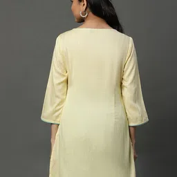 AURELIA Ethnic Motifs Embroidered Pure Cotton Kurti image 5