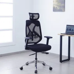star india Zen High Back Ergonomic Chair in Grey & Black Colour image 1
