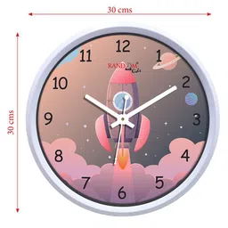 RANDOM Pink & Blue Printed 30.48 Cm Contemporary Wall Clock image 5