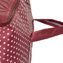 Kuber Industries Maroon Polka Dot Printed Foldable Saree Cover Organiser image 2