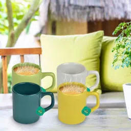 urban chef Multicolor 100ml Hancrafted Ceramic (Set of 4) Tea Cups image 1