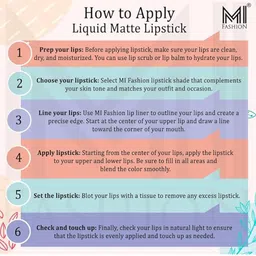 MI FASHION Set of Lips on Fleek Liquid Lipstick 3.5 ml & Creamy Matte Lipstick 3.5 g image 4