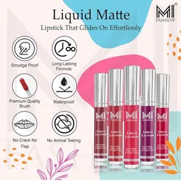 MI FASHION Set of Lips on Fleek Liquid Lipstick 3.5 ml & Creamy Matte Lipstick 3.5 g image 5