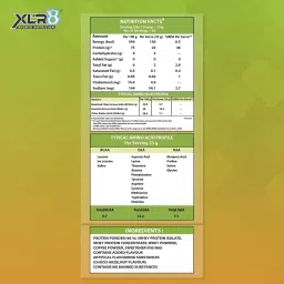 XLR8 Natur Iso Gold Whey Protein Isolate, 25g Protein, 5.7g BCAA, Sweetened with Stevia, VEGETARIAN, ZERO SUGAR, Muscle Support and Recovery image 2
