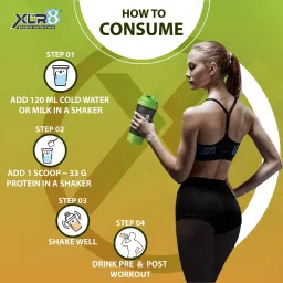 XLR8 Natur Iso Gold Whey Protein Isolate, 25g Protein, 5.7g BCAA, Sweetened with Stevia, VEGETARIAN, ZERO SUGAR, Muscle Support and Recovery image 4