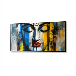 nestroots Black Canvas Framed Radiant Serenity: Shiva's Essence Wall Painting(24X48 Inch) image 3