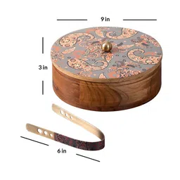 Enamel Mango Wood Casserole with Tong by Nestroots image 5