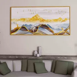 art street Multicolour Engineered Wood Art Print image 1