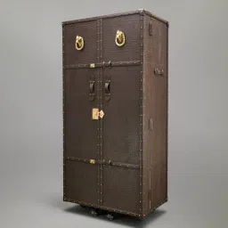 three sixty Relic Leather Bar Cabinet In Brown Colour-picture-26
