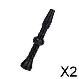 CALANDIS 2xTubeless Presta Valve Stem Rim Extension Valve Core Aluminum Alloy Durable Black 40mm | Tires image 2