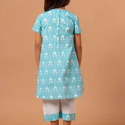 Sangria Printed Pure Cotton A-Line Kurta With Trouser image 4