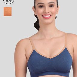 Amour Secret Pack of 2 Blue & Rust Lightly Padded Sports Bra-picture-28
