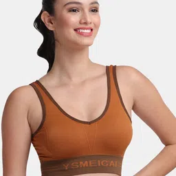 Amour Secret Green & Rust 2 Workout Bra S8082_Grn_Rst image 2