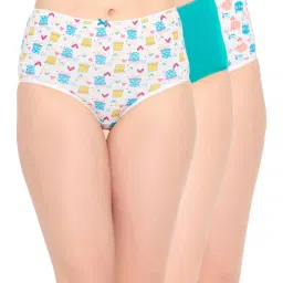 Clovia Cotton Printed 3 High Waist Hipster Panties (Pack Of 3)-image-68
