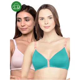 Inner Sense Organic Cotton Antimicrobial Women Feeding Bra Multi-Color (Set of 2)-picture-22