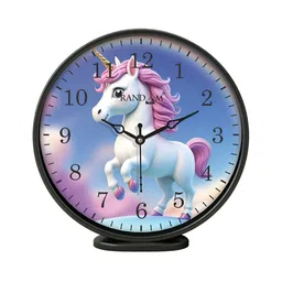 RANDOM Black & Blue Printed Contemporary Wall Clock image 3