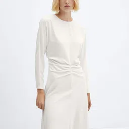 MANGO Ruched A-Line Midi Dress-image-7