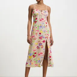 CALLIOPE Floral Print A-Line Midi Dress-picture-3