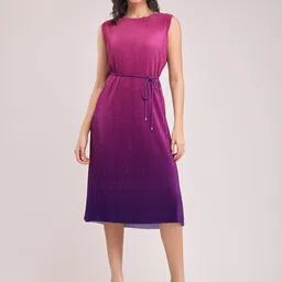 FableStreet A-Line Ombre Pleated Midi Dress-picture-31