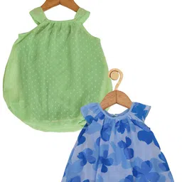Creative Kids Infant Girls Pack Of 2 Floral Printed A-Line Dress With Attached Bodysuit-picture-39